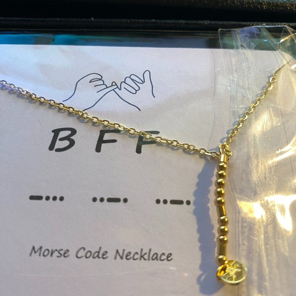 2X NIB Ldurian Morse Code BFF Necklaces.